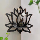 Wooden Lotus Hollow Decorative Rack – Wall Mounted Aromatherapy Shelf