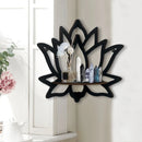 Wooden Lotus Hollow Decorative Rack – Wall Mounted Aromatherapy Shelf